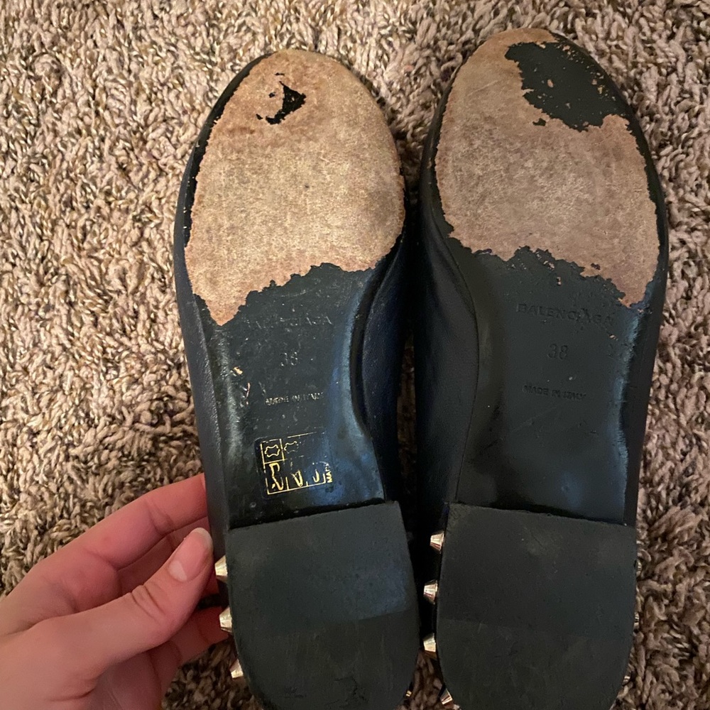 Balenciaga leather studded accent loafers - Picture 3 of 3